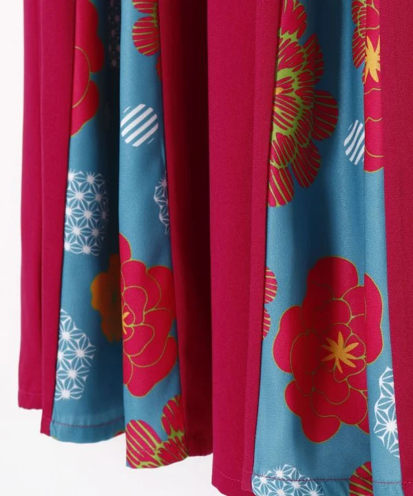 Pantalon large à motif pivoine
