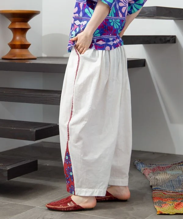 Pantalon ethnique brodé miroir