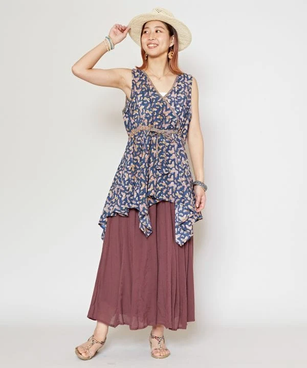 Pantalon large évasé en crêpe de rayonne