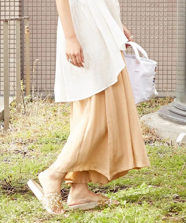 Pantalon large évasé en crêpe de rayonne
