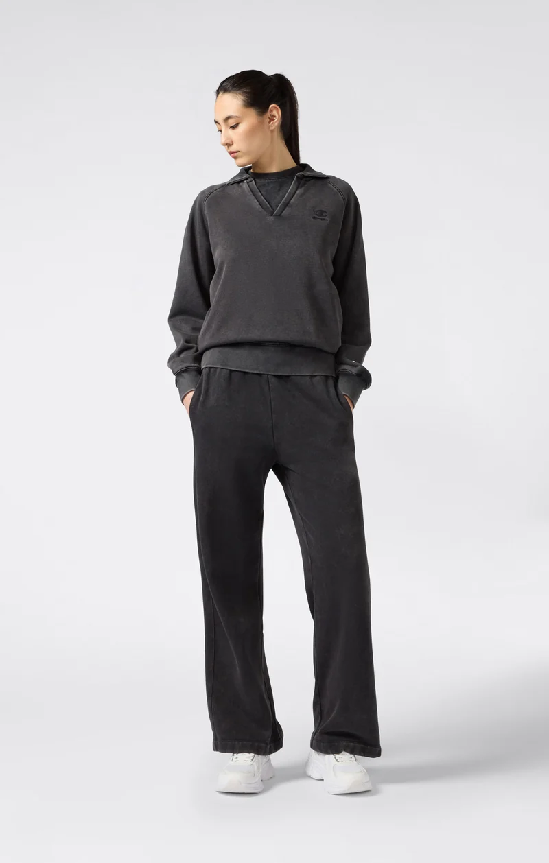 Women's Washed Wide Leg Fleece Pants Icons