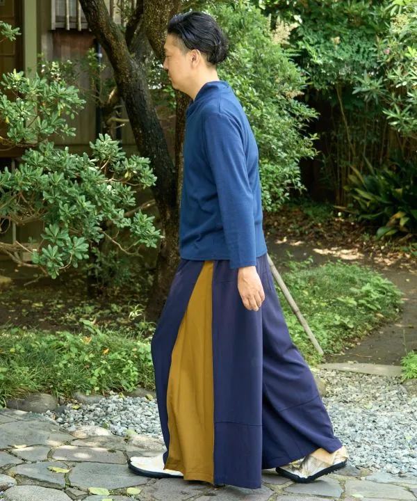 KAKURE-IRO Pantalon Bicolore Style Hakama