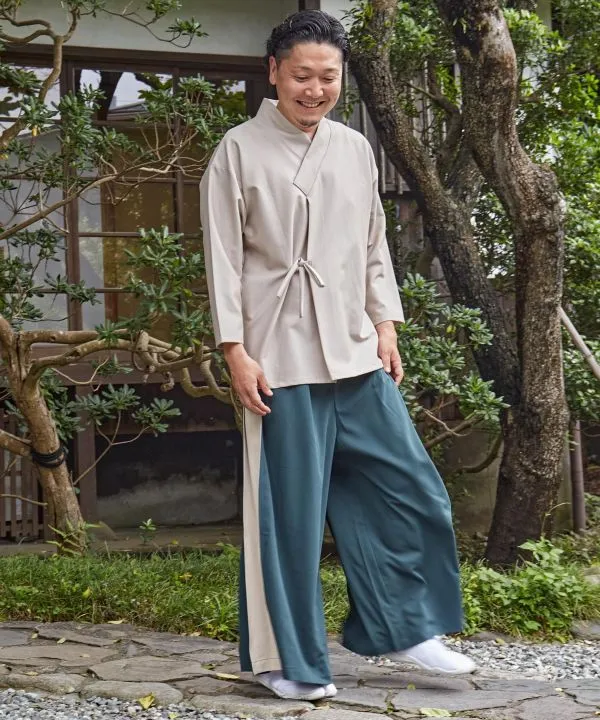 KAKURE-IRO Pantalon Bicolore Style Hakama