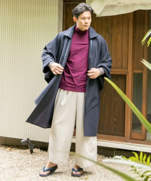 KAKURE-IRO Pantalon Bicolore Style Hakama
