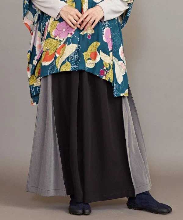 KAKURE-IRO Pantalon Bicolore Style Hakama