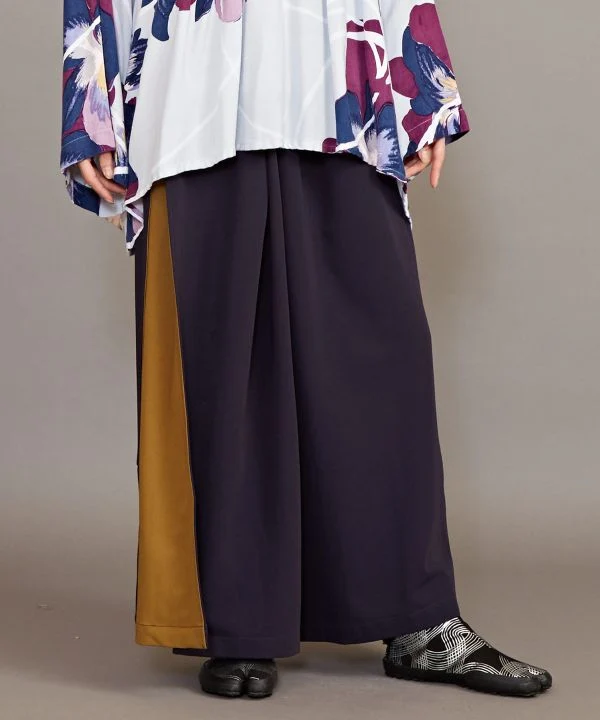 KAKURE-IRO Pantalon Bicolore Style Hakama